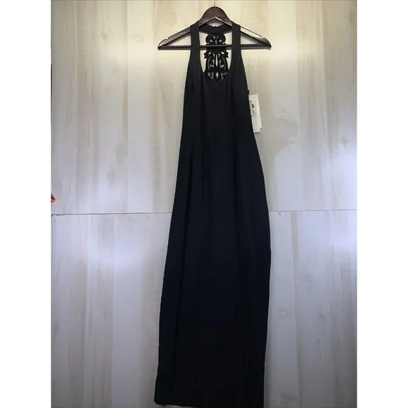goth halter dress Halter High Split Witch Goth Black Dress main image 0